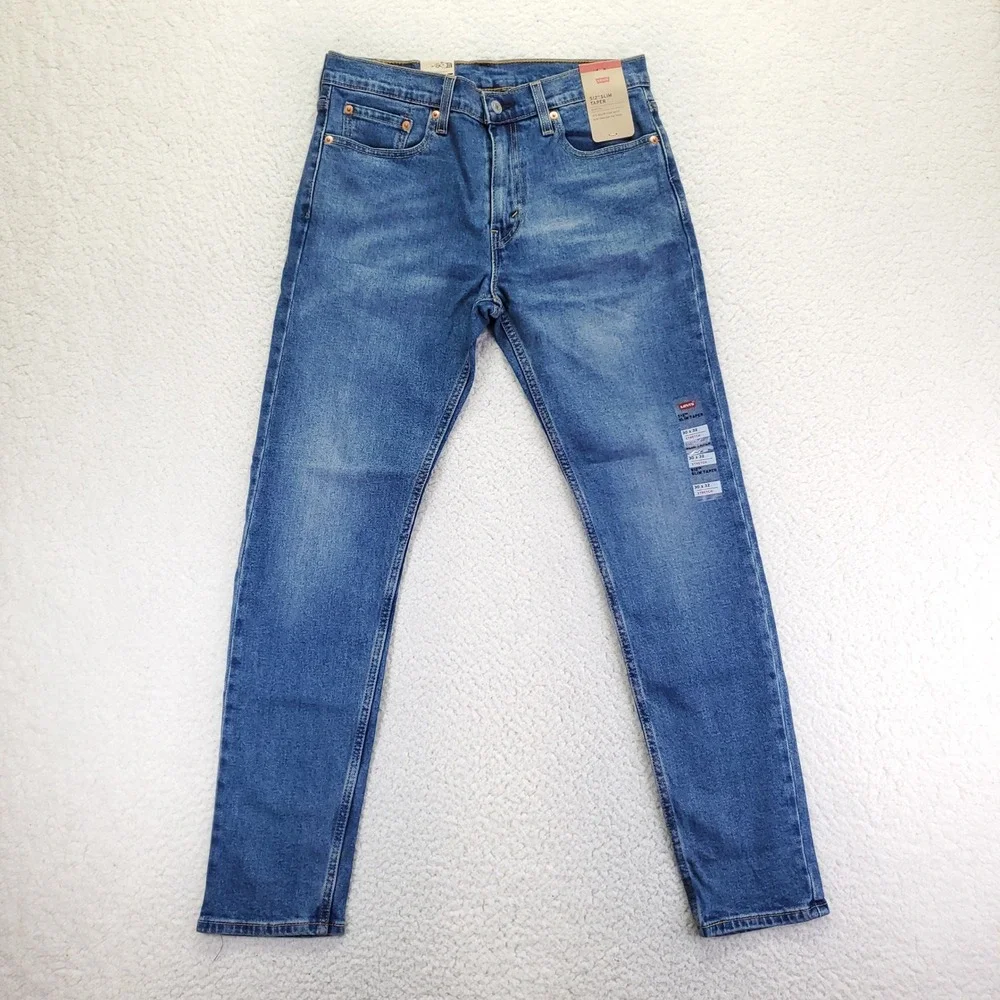Levis 512 Slim Taper Jeans Mens 30x32 Blue Stretch Denim 28833-0457 NEW